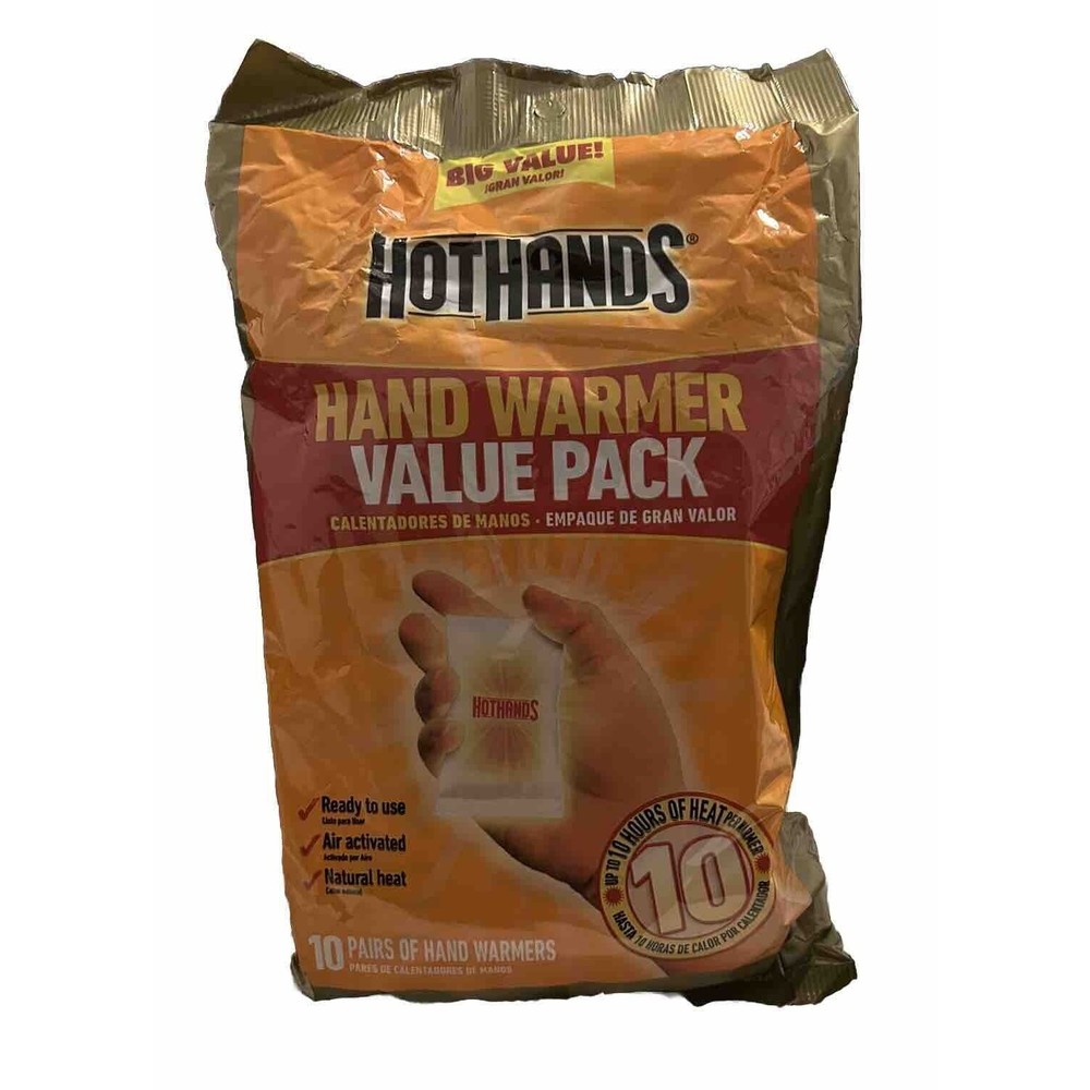 HOTHANDS-Hand Warmers-10 PAIRS-Ready To Use-Value Pack-10 Hours Of Heat-EXP 7/27